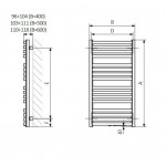 Elektrinis rankšluosčių džiovintuvas Terma D01 950x500 mm pilkas RAL 7043