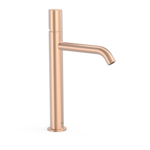 Aukštas praustuvo maišytuvas Tres Study-Exclusive  Rose gold iš ekspozicijos