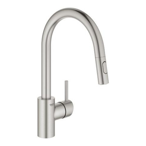 Grohe Concetto supersteel spalvos maišytuvas virtuvės plautuvei su dušeliu