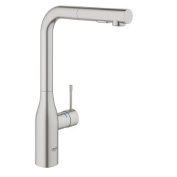 Maišytuvas plautuvei Grohe Essence su ištraukiamu dušeliu, supersteel spalvos
