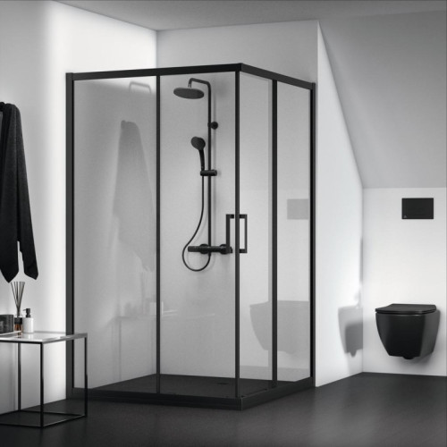 Ideal Standard CONNECT 2 dušo kabinos slankios durys 120x90 JUODI PROFILIAI