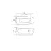 Balteco Mezzo lieto akmens 1820x860x64/80cm
