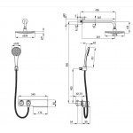 Potinkinė dušo sistema Deante Lobelia, balta sp./chromo sp.