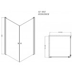 Dušo kabina CREYA LIGHT BLACK, 90 x 90 x 190 cm, kvadratinė