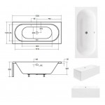 Akrilinė vonia Besco Avita 150x75, dešinė