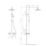 Virštinkinė  termostatinė dušo sistema Orion Chrome chromas