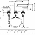Finoris 110 3-jų dalių praustuvo maišytuvas su push-open, matinis juodas