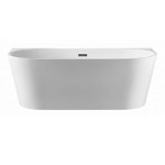 Vonia Braider RESTIA CLAS glaudžiama prie sienos 1400*730 mm balta su chromuotu sifonu