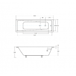 Akrilinė vonia Besco Modern Slim  150x70,160x70, 170x70, 180x80