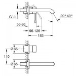 Grohe Essence New potinkinis praustuvo maišytuvas 183 mm braižyto grafito