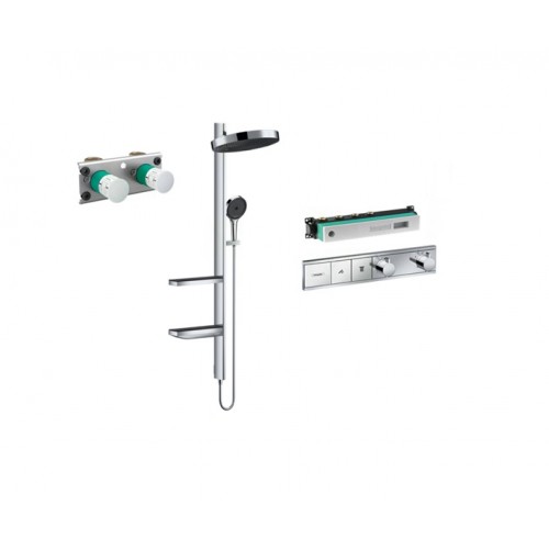 Potinkinis termostatinis dušas 4 in 1 komplektas HANSGROHE Rainfinity Showerpipe 360 1jet, chrome