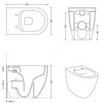 Pristatomas klozetas Alice Ceramica Form Square Rimless 540x350 