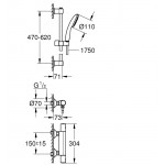 Dušo komplektas su GROHE PRECISION START termostatiniu maišytuvu, chromo sp.
