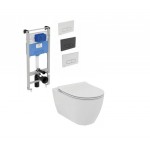 Ideal Standard Pro Sys 120 potinkinis rėmas su Oleas M1 mygtuku (spalvų pasirinkimas) iri.Life O, sūkurinis klozetu su lėtaeigiu dangčiu