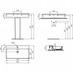 Praustuvas Ideal Standard Conca 80 cm, baltas T382601