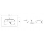 Baldinis praustuvas Minnesota 810x465 mm