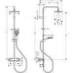 Virštinkinė termostatinė dušo sistema Hansgrohe Vernis Shape 230 1 Jet