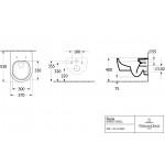 5656CLR1 Pakabiinamas klozetas Skyla Twist-flusj E3 C+ su lėtaeigiu dangčiu
