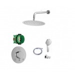 Potinkinė dušo sistema Hansgrohe comfort s /Deante su 25 cm skersmens dušo galva ir antic calc padengimu Potinkinė dušo sistema Hansgrohe comfort s /Deante su 25 cm skersmens dušo galva ir antic calc padengimu