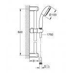 Grohe Tempesta 100 new dušo komplektas, 600 mm, chromas27924003-voniosguru.lt