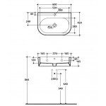 Pakabinamas praustuvas Kerasan Flo 400x370 mm 500x400 mm 600x420 mm-voniosguru.lt