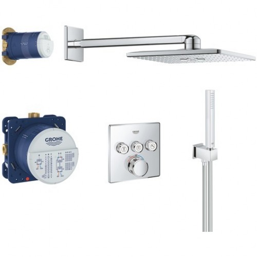 Grohe Grohtherm SmartControl Cube potinkinis termostatinis dušo komplektas 34706000 -voniosguru.lt