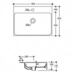 Įleidžiamas praustuvas Kerasan Cento 500x450 mm 600x450 mm 700x450 mm 800x450 mm-voniosguru.lt