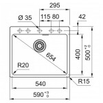 Franke MRG 610-54A plautuvė, montuojama ant stalviršio, spalvų pasirinkimas