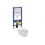 GEBERIT  potinkinis rėmas su nuleidimo mygtuku (spalvų pasirinkimas) iri.Life O, sūkurinis klozetu su lėtaeigiu dangčiu