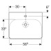 500.229.01.1 SMYLE SQUARE, 60x48 baldinis praustuvas