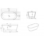 Laisvai pastatoma akrilinė vonia Lavita Mijas 1500
