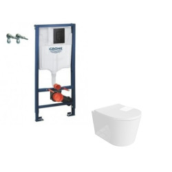 Grohe 3in1 rėmas + mygtukas juodas ir Versoni klozetas su sukūrine vandens sistema Grohe 3in1 rėmas + mygtukas juodas ir Versoni klozetas su sukūrine vandens sistema