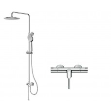 Virštinkinė dušo sistema Orion su Hansgrohe Ecostat 1001 CL termostatiniu vonios maišytuvu ir pripilymu voniai