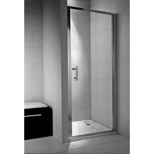 Jika Cubito dušo durys veriamos 80x195cm, sidabras/persišviečiantis stiklas-voniosguru.lt