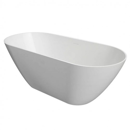 Lieto akmens vonia Inbalia Madeira su persipylimo anga, balta blizgi, 170x77 cm