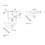 5A5160R1 Skyla pakabinamas praustuvas 600 x 460 su persipilymu