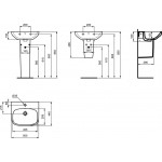 Praustuvas Ideal Standard I.LIFE A T470701, keramika, 18 cm x 50 cm x 44 cm