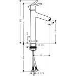 Hansgrohe Talis S 190 aukštas praustuvo maišytuvas 72031000-voniosguru.lt