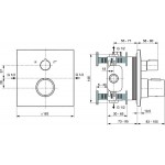 Ideal Standard Ceratherm 100 kvadratinė potinkinė termostatinė dušo sistema su 200mm lietaus galva, matinė juoda