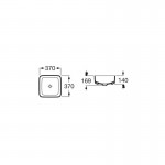 Roca Inspira Square pastatomas  praustuvas, 370x370 mm, baltas su danga Fineceramic® ,A327532000,-voniosguru.lt