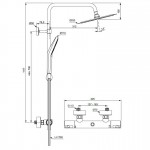 Ideal Standard Ceratherm T50 virštinkinė termostatinė dušo sistema, chromas A7565AA