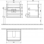 Villeroy&Boch Avento spintelė su praustuvu 600x470 mm