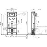 Alcadrain Solomodul unitazo modulis su keturiomis tvirtinimo kojomis