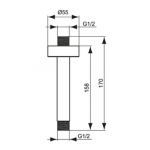 Ideal Standard Idealrain tvirtinimas iš lubų dušo galvai 150 mm