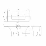 Stačiakampė vonia VILLEROY & BOSH Subway 3.0 Duo 800 x 1800 mm, UBQ180SBW2DV01