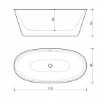 Balteco Nido lieto akmens vonia 1690x790x630mm