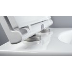 Tece potinkinis rėmas su juodu TeceNow vandens nuleidimo mygtuku ir  Jasmin  klozetas su sukūrinė vandens nuleidimo sistema ir lėtaegiu dangčiu