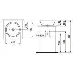 Laufen Pro pastatomas praustuvas, Ø 42 cm, baltas