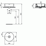 Ideal Standard Strada II T292901 pastatomas ant stalviršio praustuvas 380 mm.