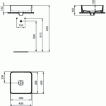 Ideal Standard Strada II T296201 pastatomas ant stalviršio praustuvas 400x400 mm.